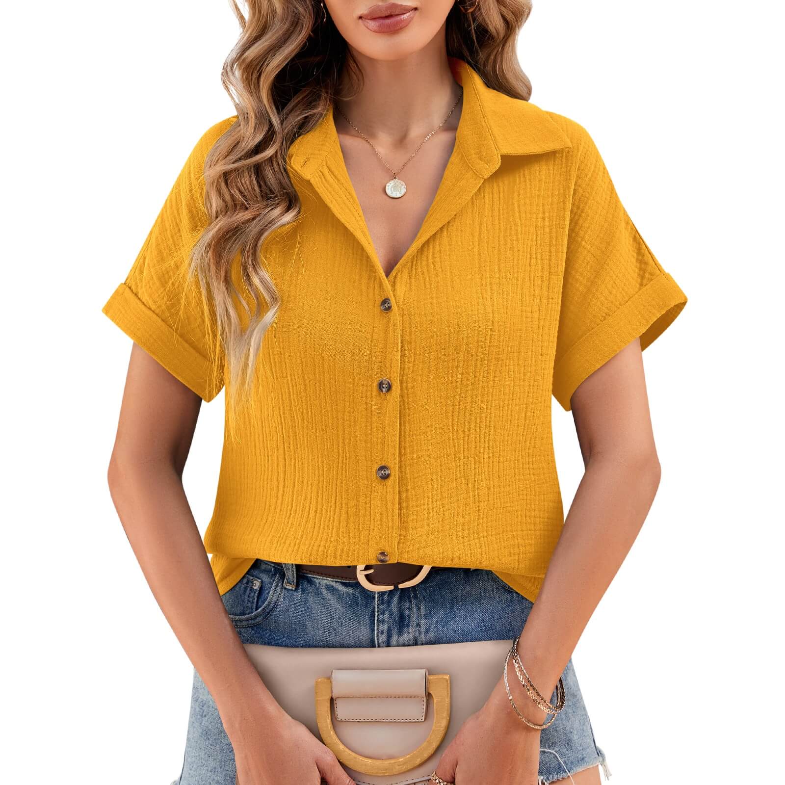 Heekpek Women's Cotton Blouses Shirts