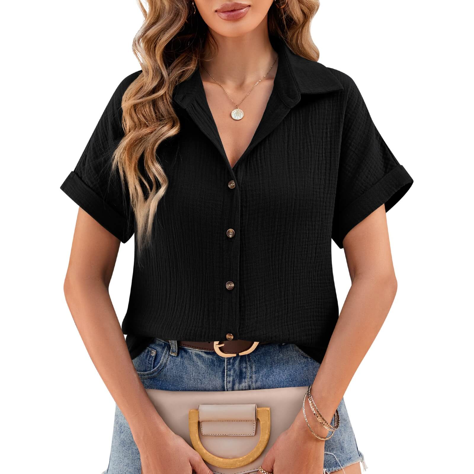 Heekpek Women's Cotton Blouses Shirts