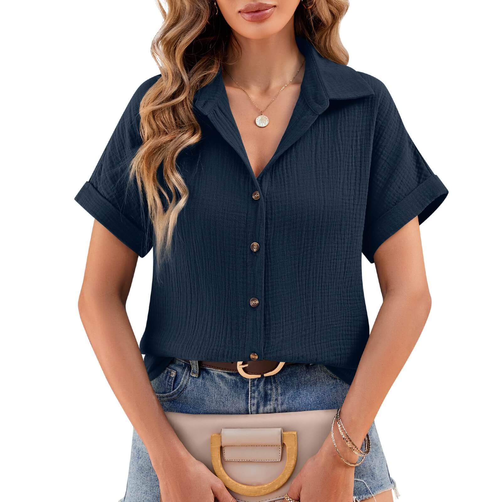 Heekpek Women's Cotton Blouses Shirts