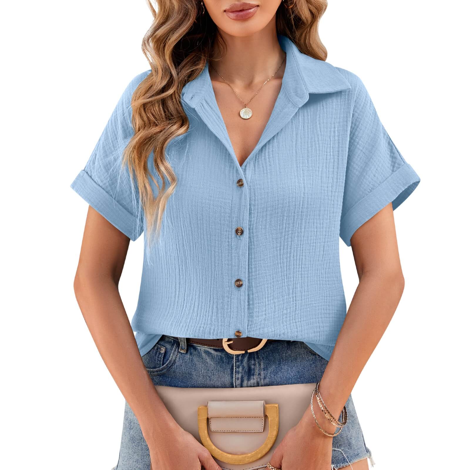 Heekpek Women's Cotton Blouses Shirts