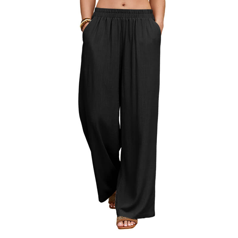 Damen Leinenhose Weites Bein