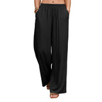 Damen Leinenhose Weites Bein