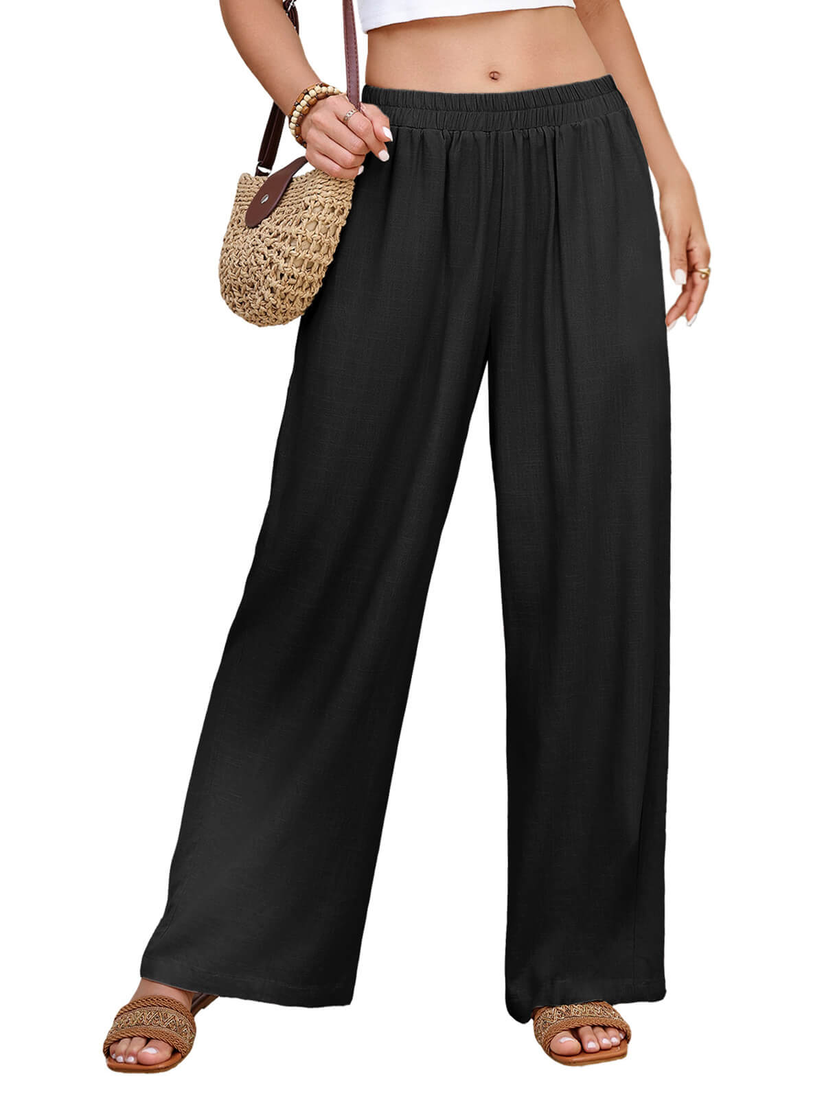 Women Linen Pants Wide Leg