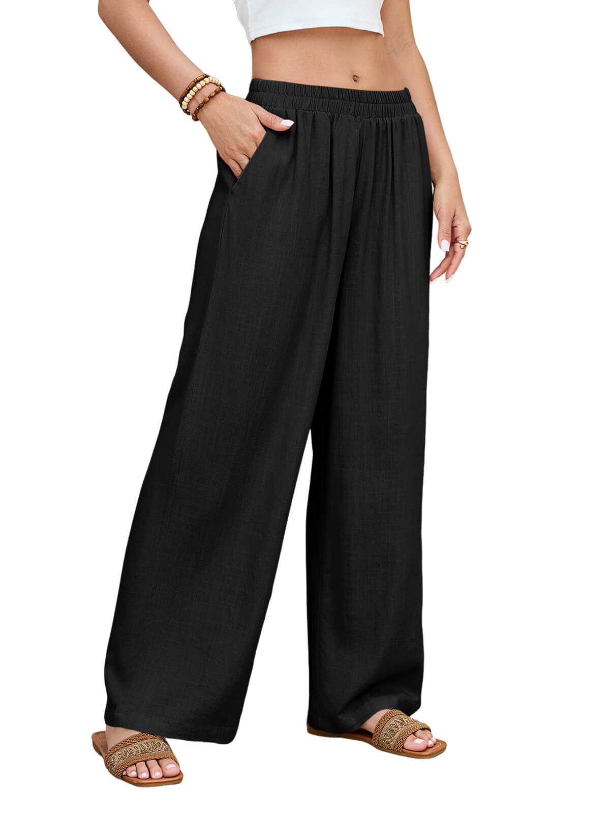 Women Linen Pants Wide Leg