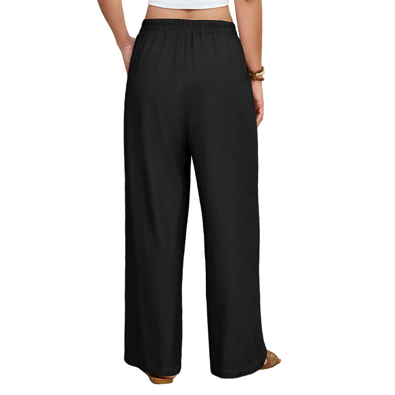 Damen Leinenhose Weites Bein