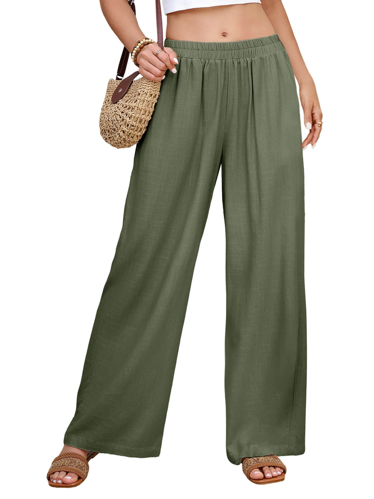 Women Linen Pants Wide Leg