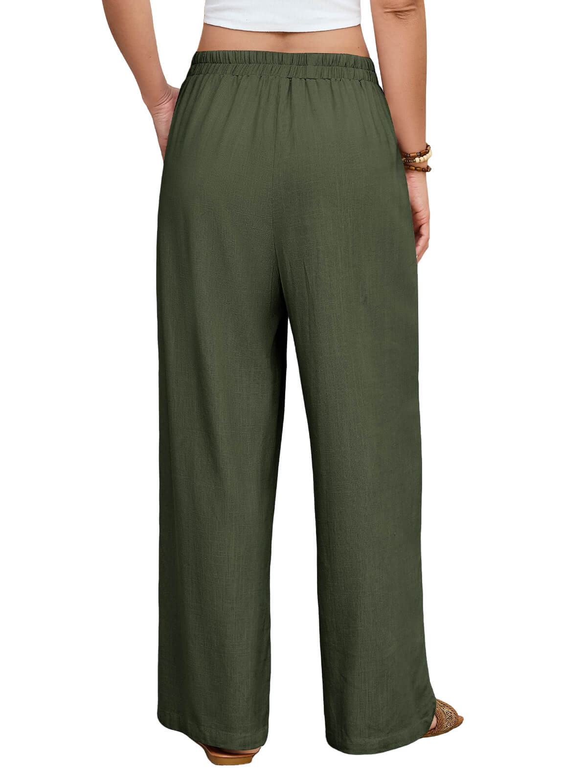 Damen Leinenhose Weites Bein