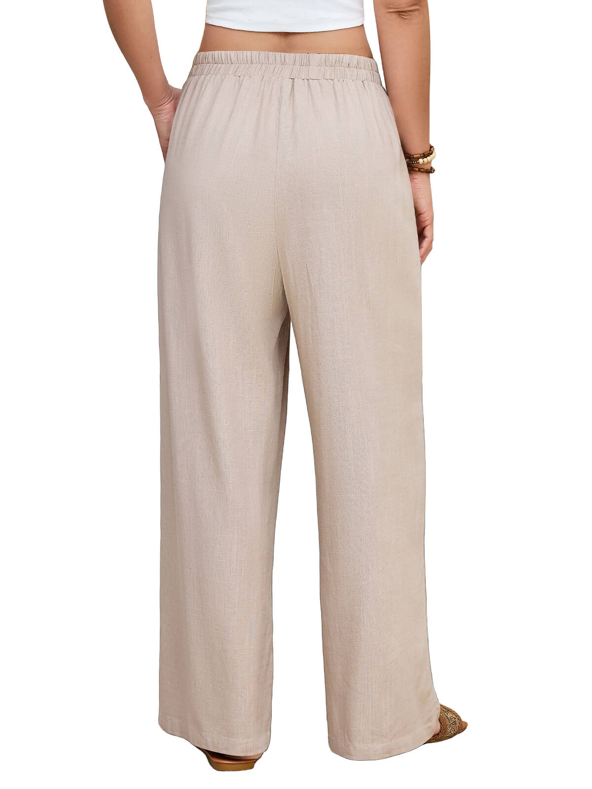 Damen Leinenhose Weites Bein