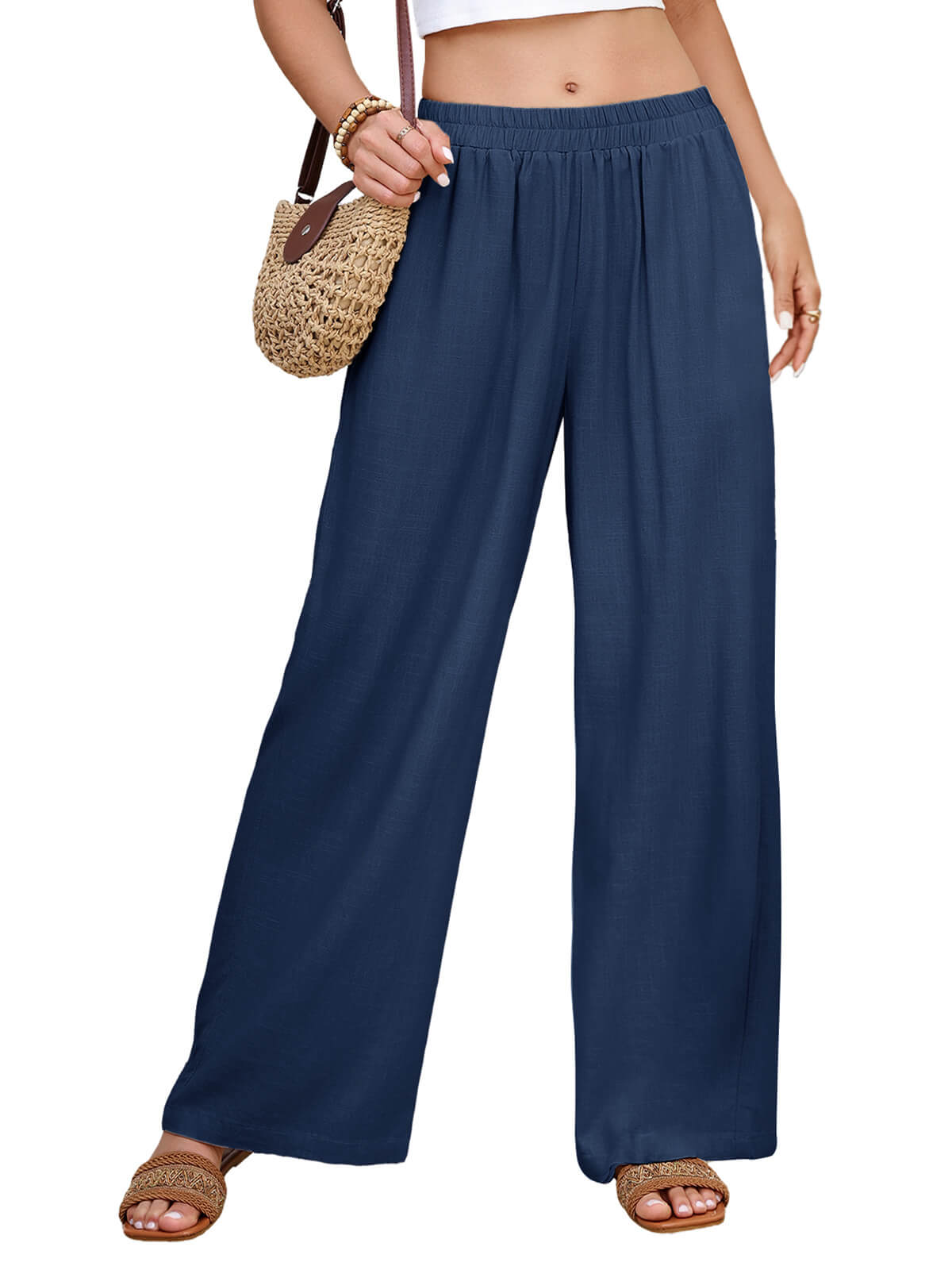 Women Linen Pants Wide Leg