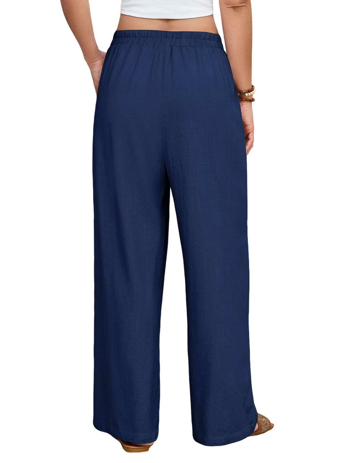Damen Leinenhose Weites Bein