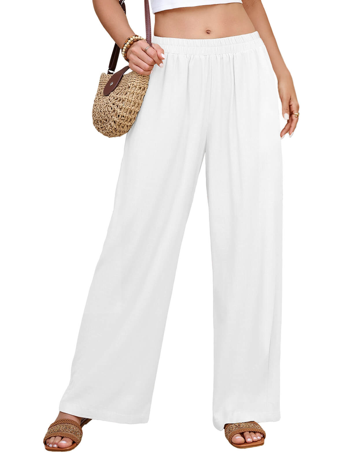 Women Linen Pants Wide Leg