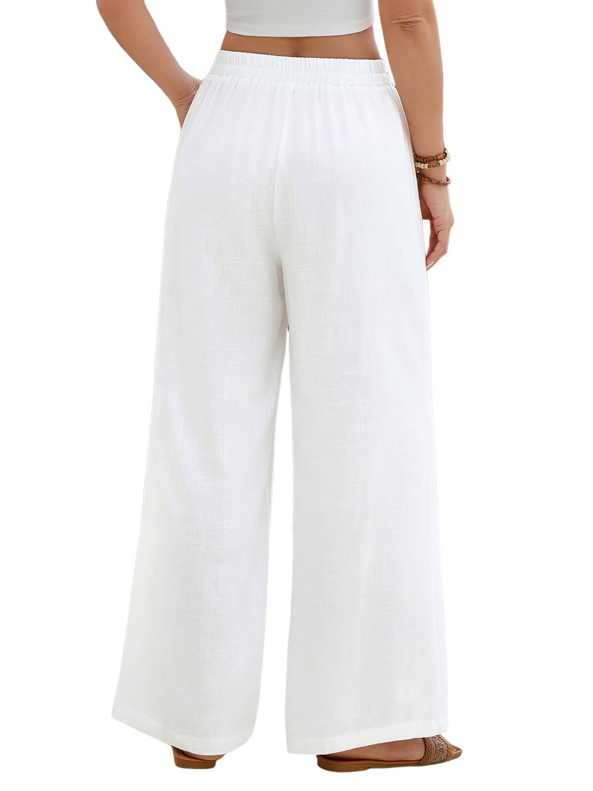 Damen Leinenhose Weites Bein