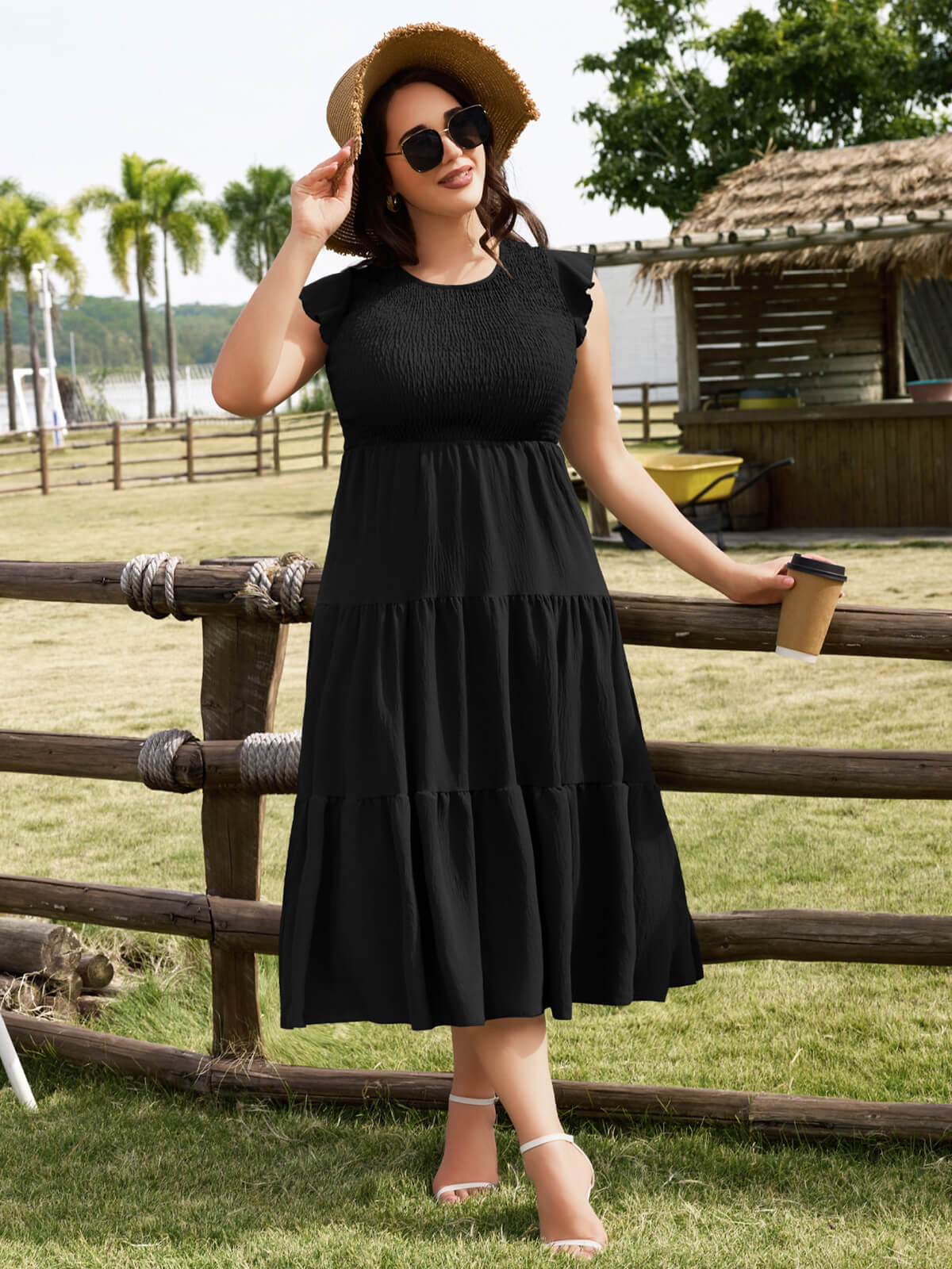 Damen Leinenhose Weites Bein