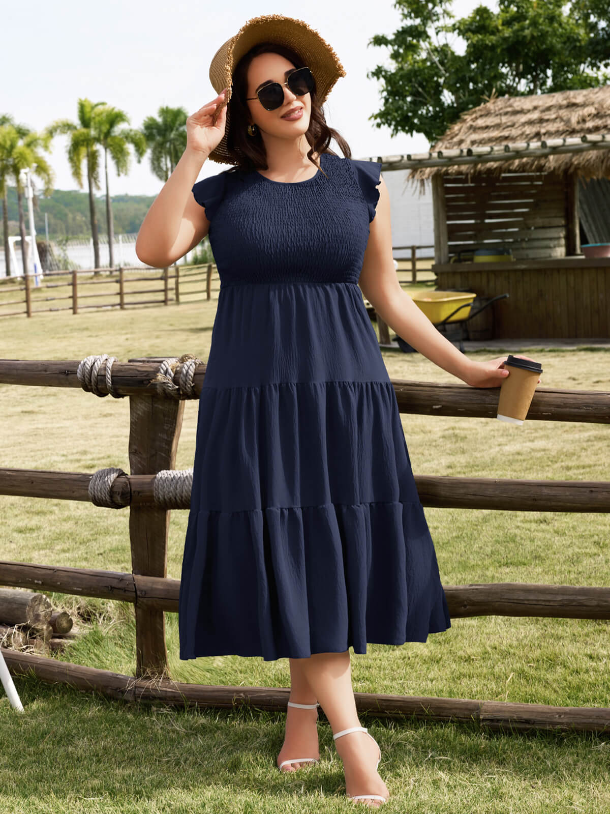 Damen Leinenhose Weites Bein