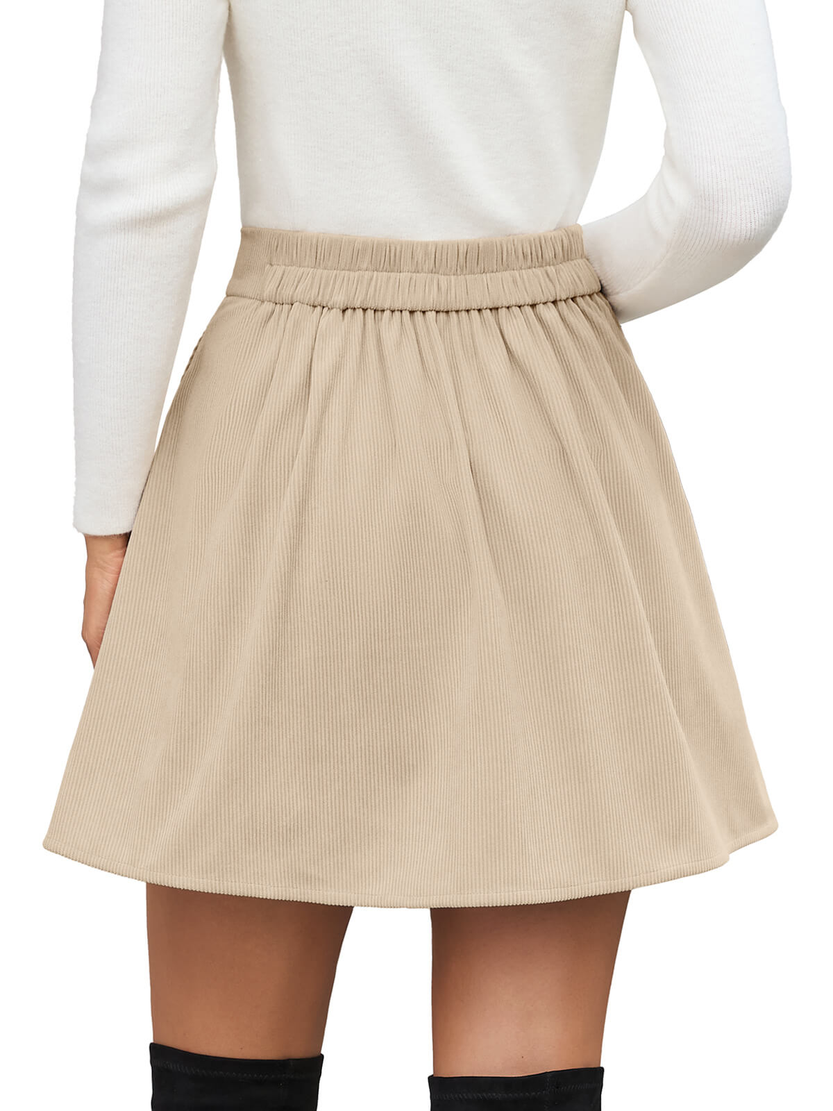 Women's button-down vintage corduroy midi skirt