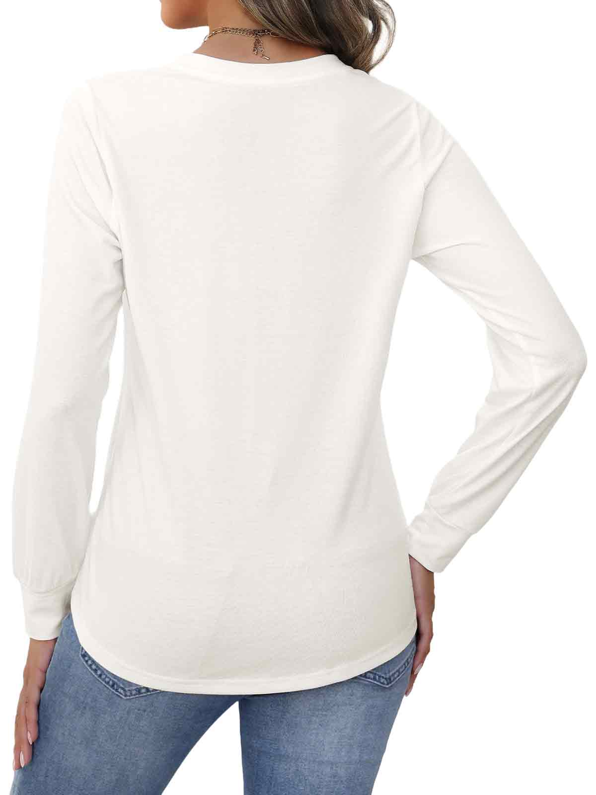 HEEKPEK Womens Floral Printed Long Sleeve Tunic Top Casual Tee