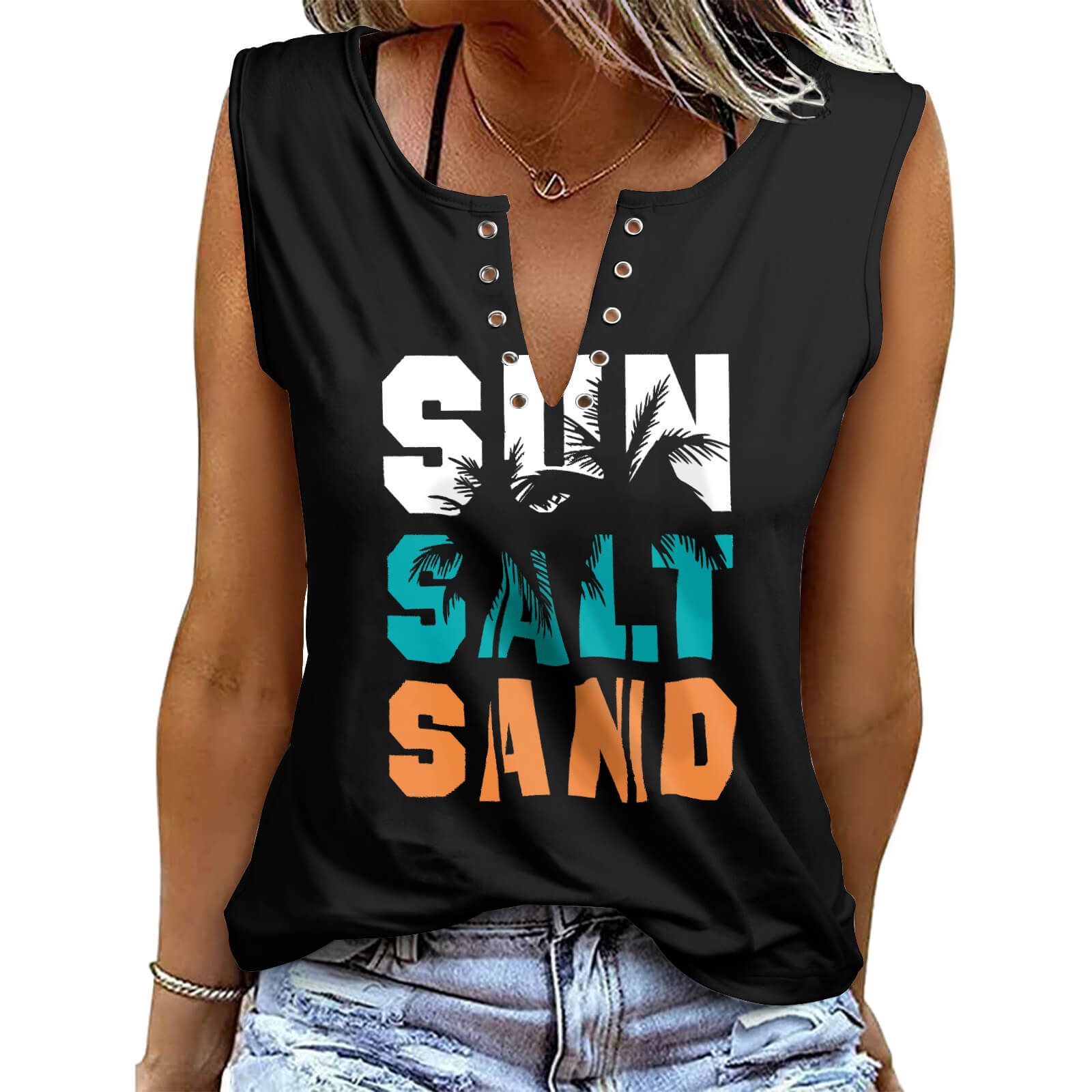 Summer Casual V Neck Vest Tops For Women