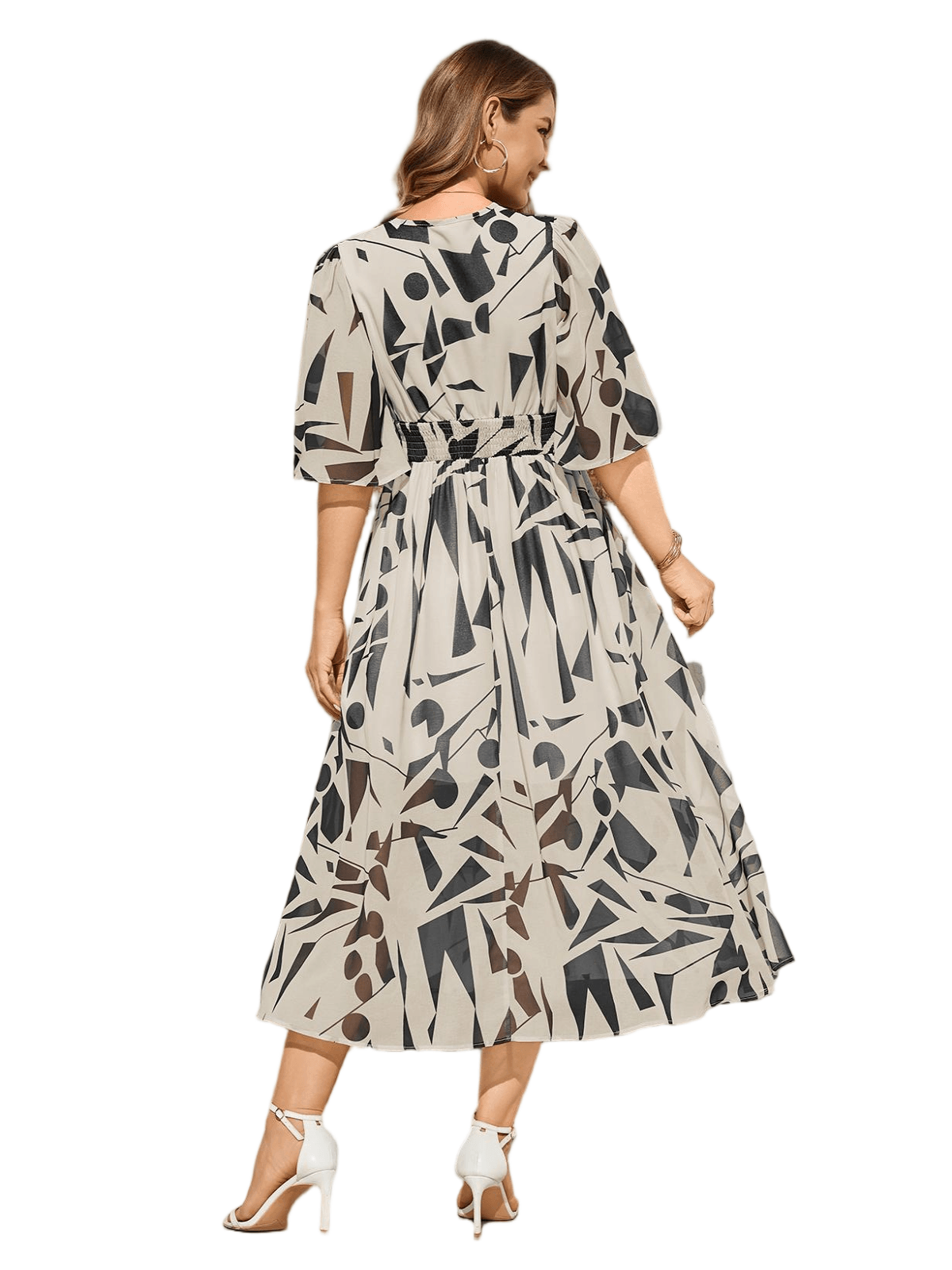 HEEKPEK Floral V-Neck Pleated Maxi Dress