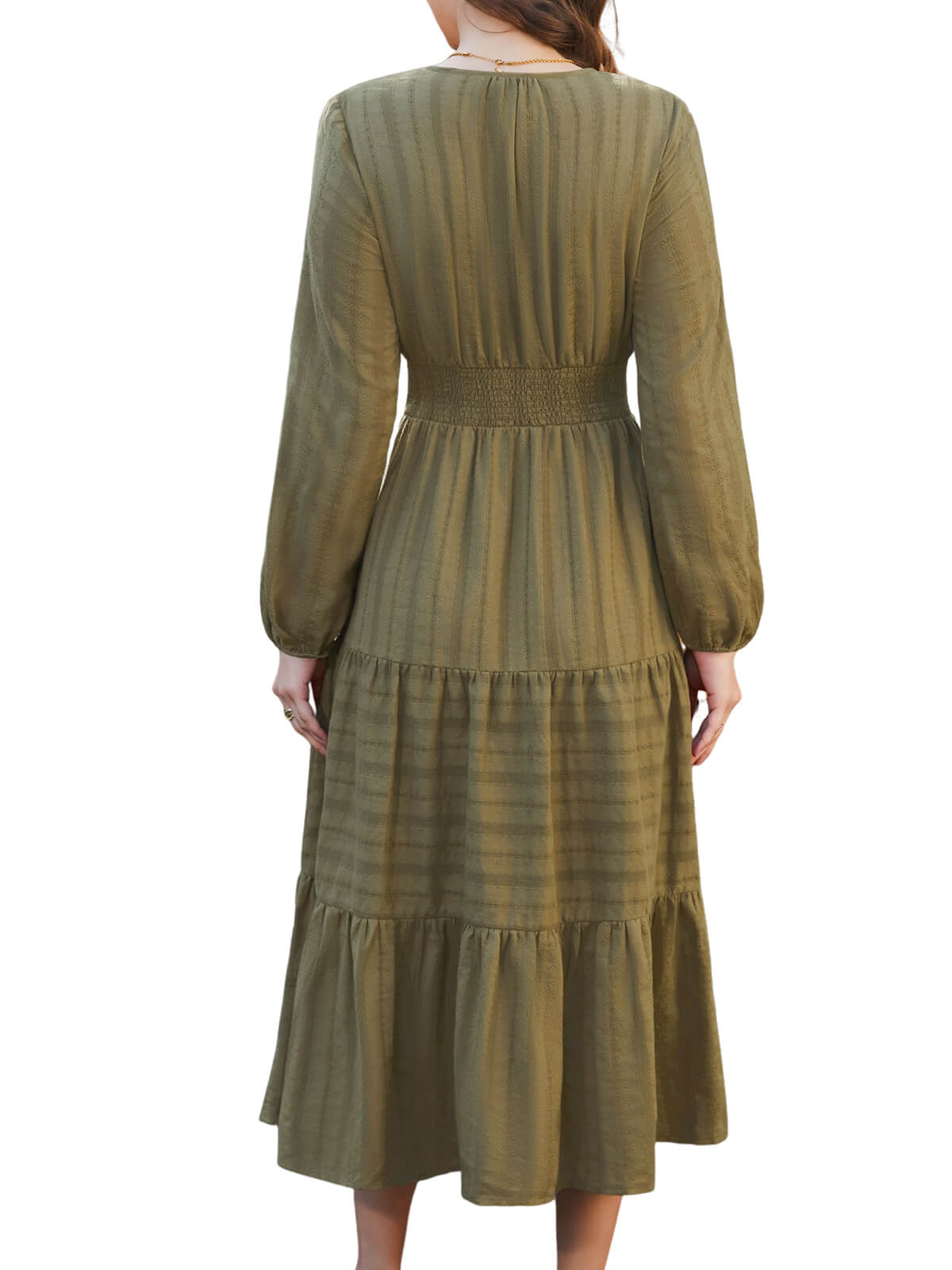 HEEKPEK Pure Cotton V-Neck Long Dress
