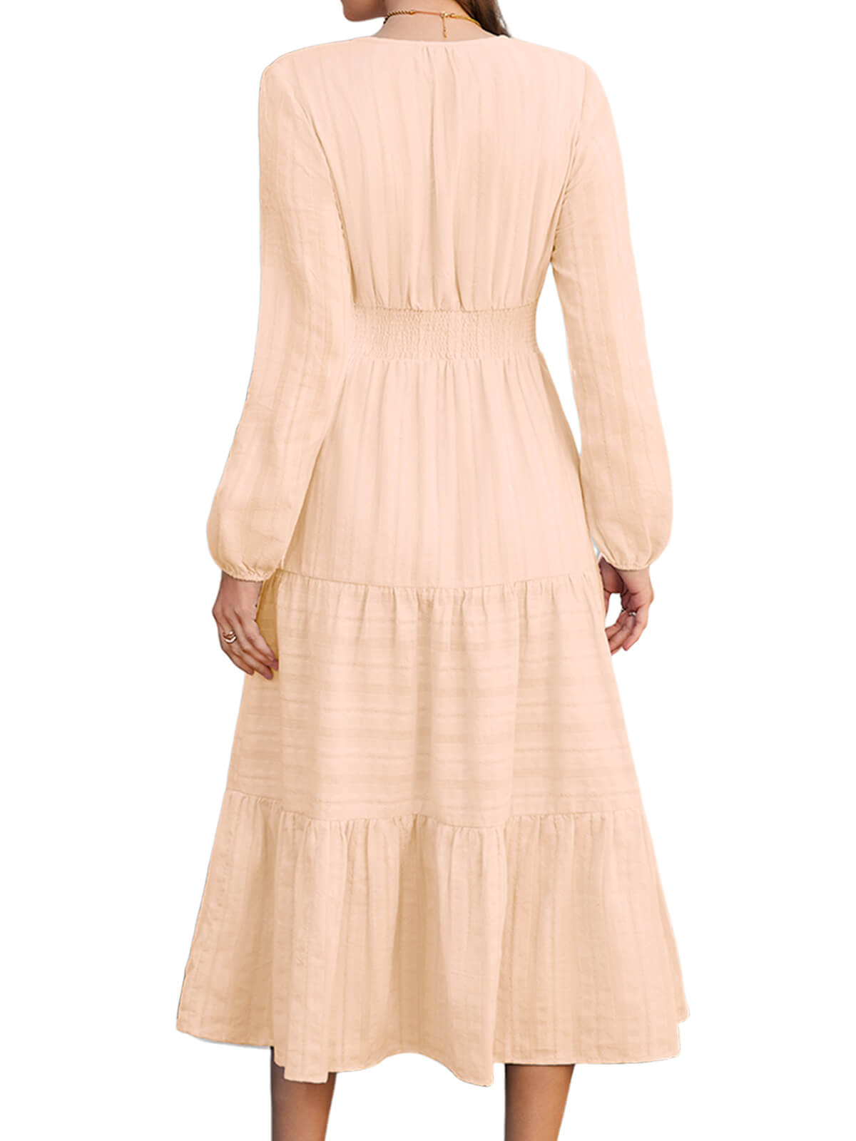 HEEKPEK Pure Cotton V-Neck Long Dress