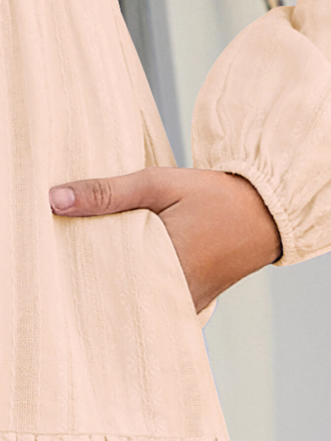 HEEKPEK Pure Cotton V-Neck Long Dress