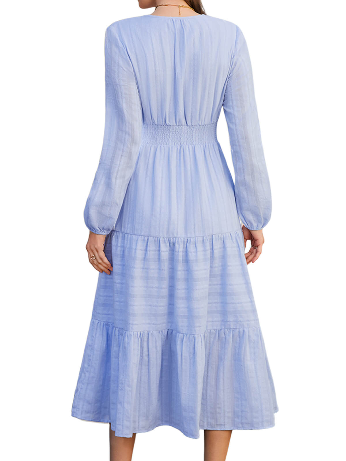 HEEKPEK Pure Cotton V-Neck Long Dress