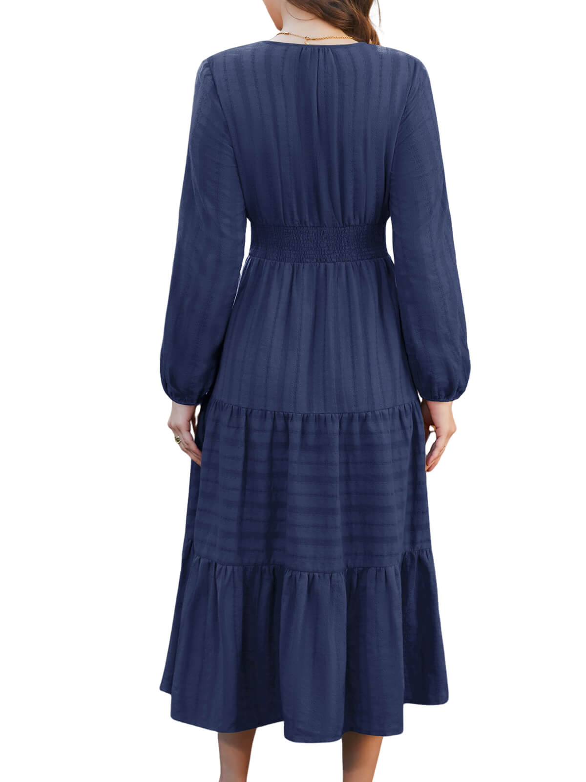 HEEKPEK Pure Cotton V-Neck Long Dress