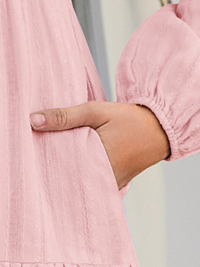 HEEKPEK Pure Cotton V-Neck Long Dress