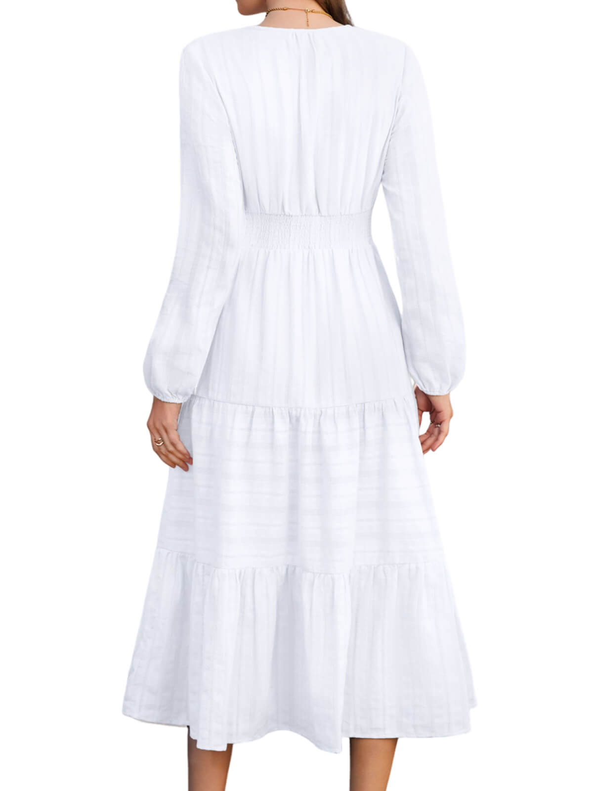 HEEKPEK Pure Cotton V-Neck Long Dress