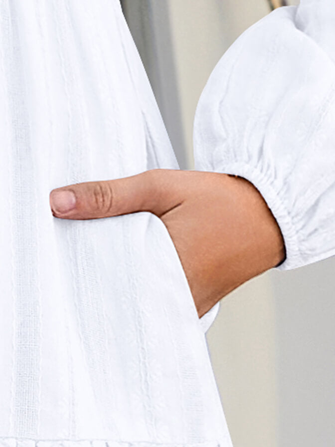 HEEKPEK Pure Cotton V-Neck Long Dress
