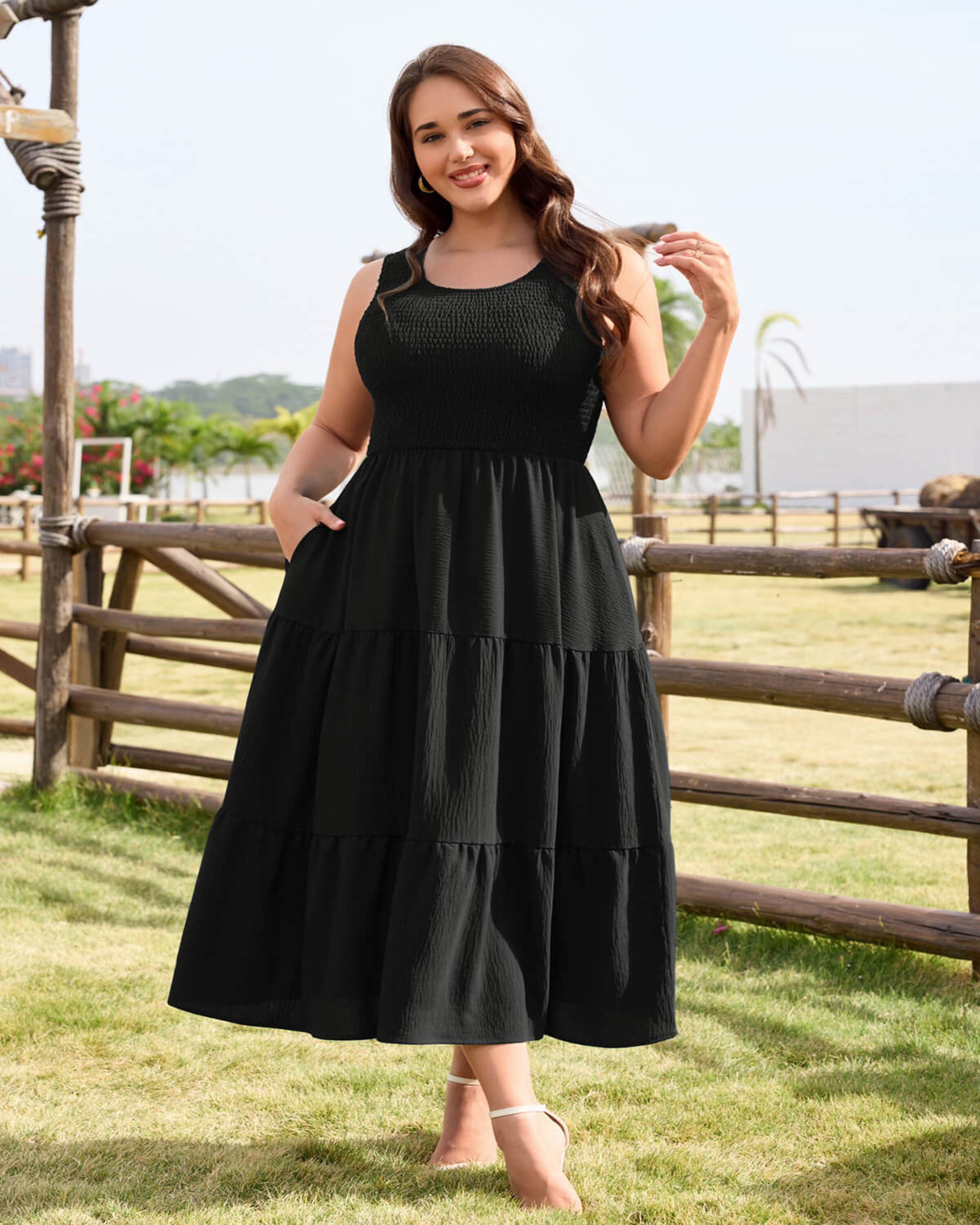 Damen Leinenhose Weites Bein