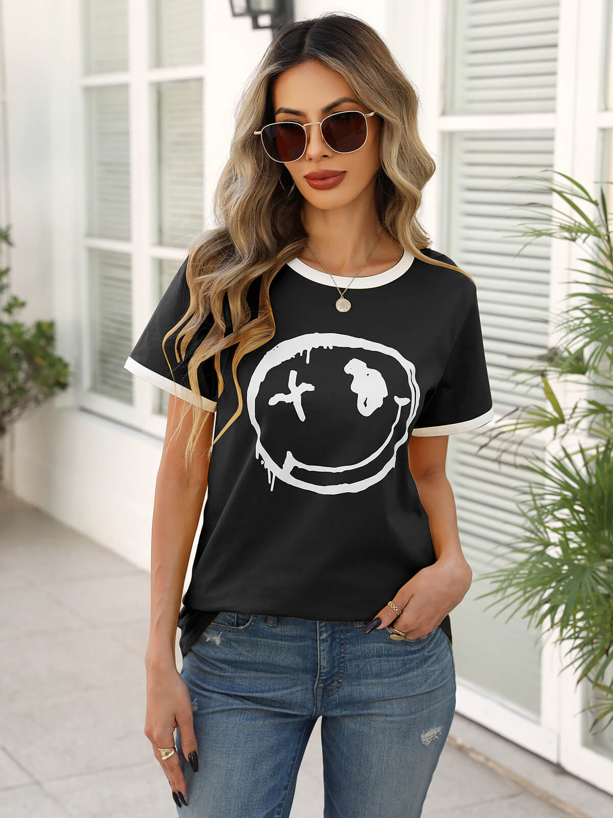 HEEKPEK Women’s Casual Printed Short Sleeve Tee