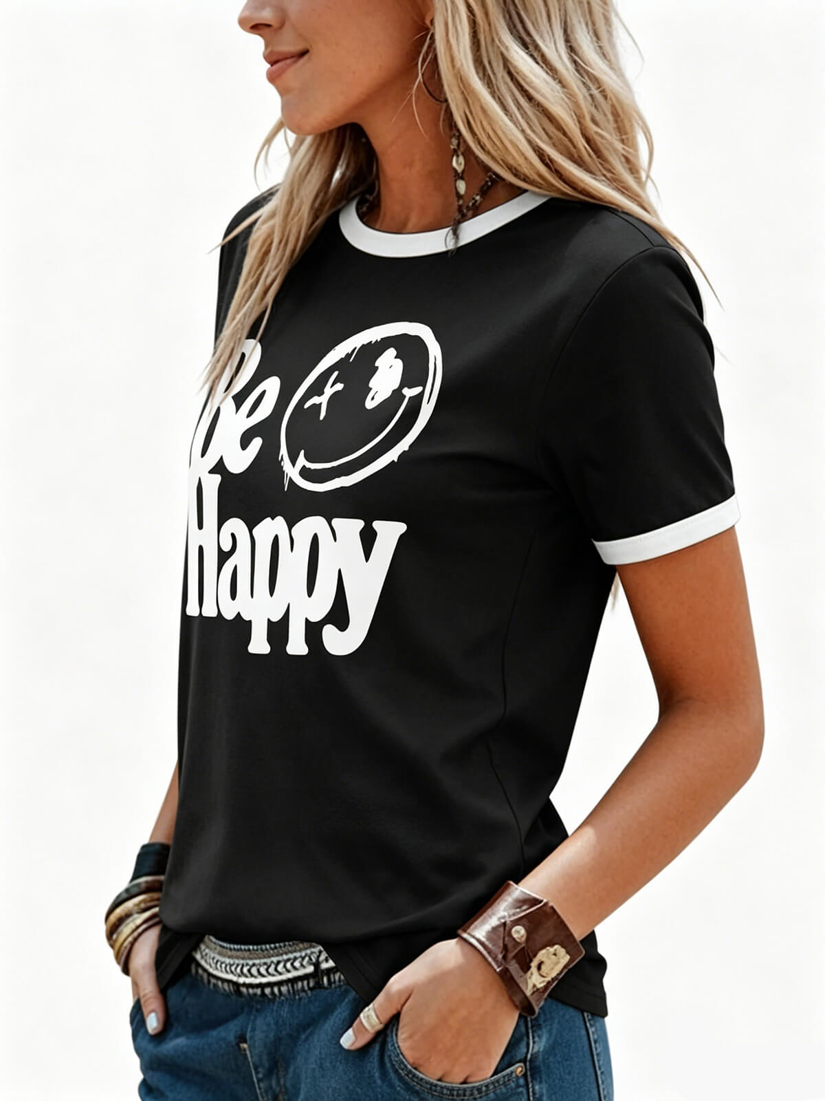 HEEKPEK Women’s Casual Printed Short Sleeve Tee