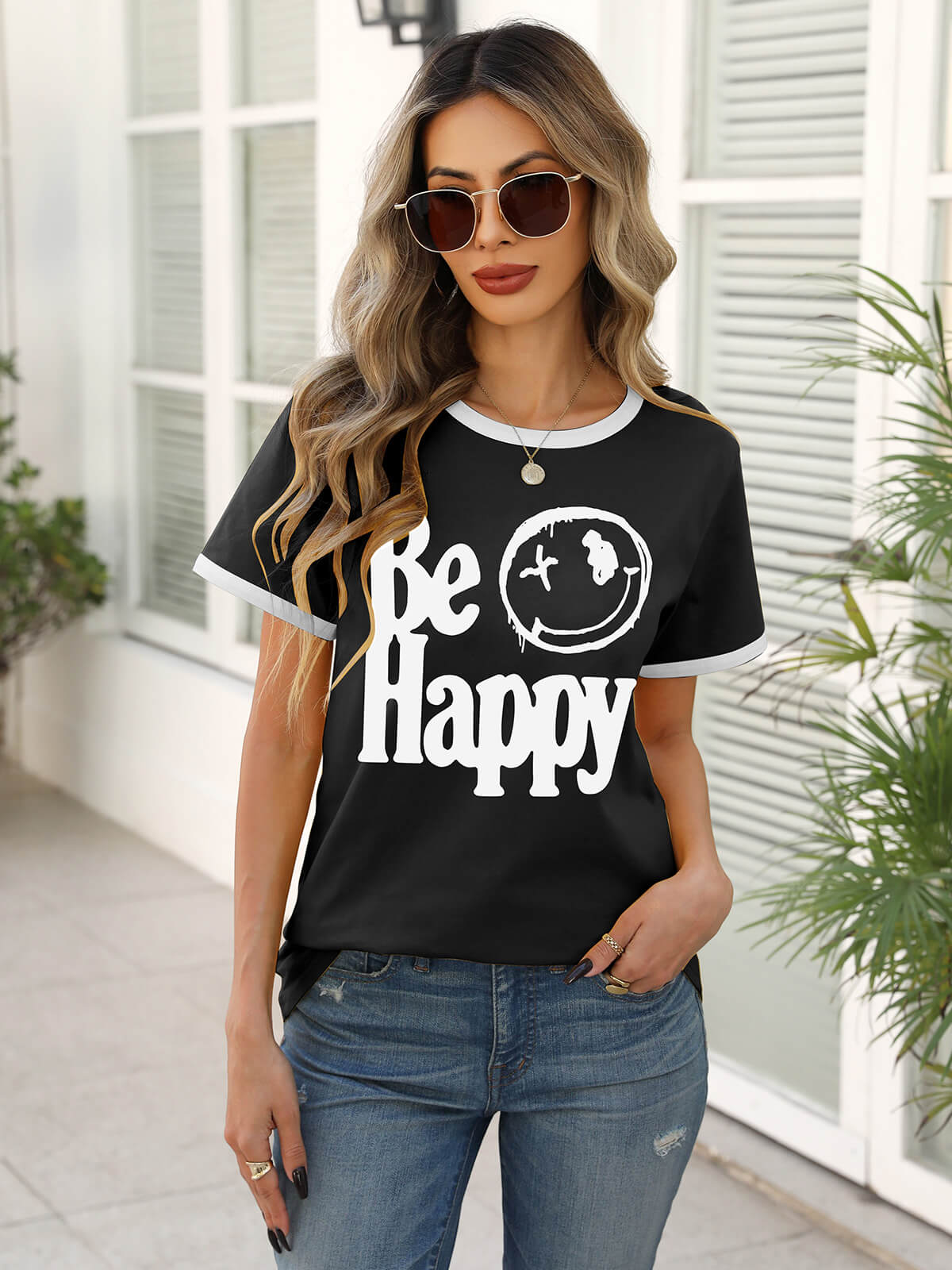 HEEKPEK Women’s Casual Printed Short Sleeve Tee
