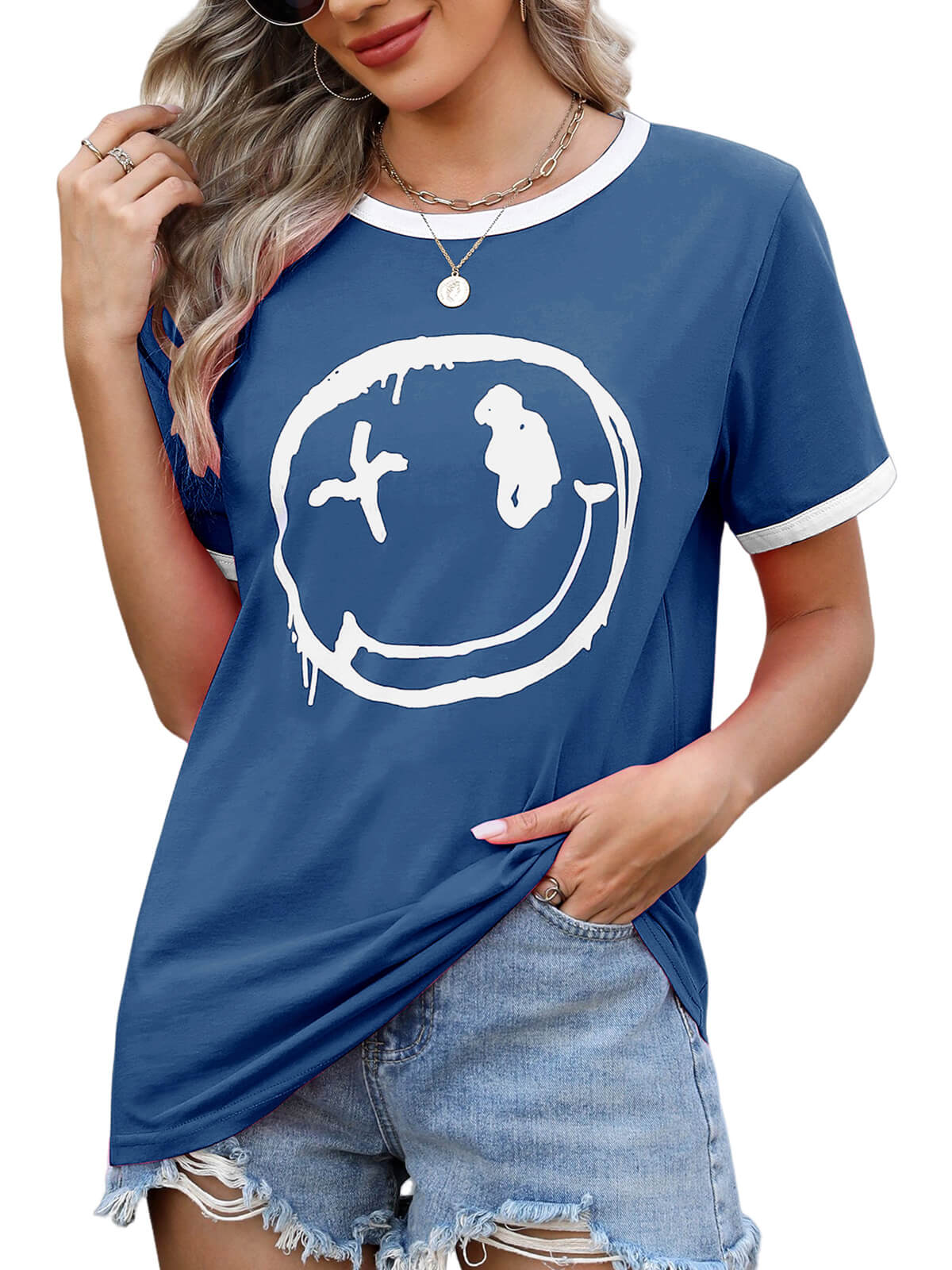 HEEKPEK Women’s Casual Printed Short Sleeve Tee