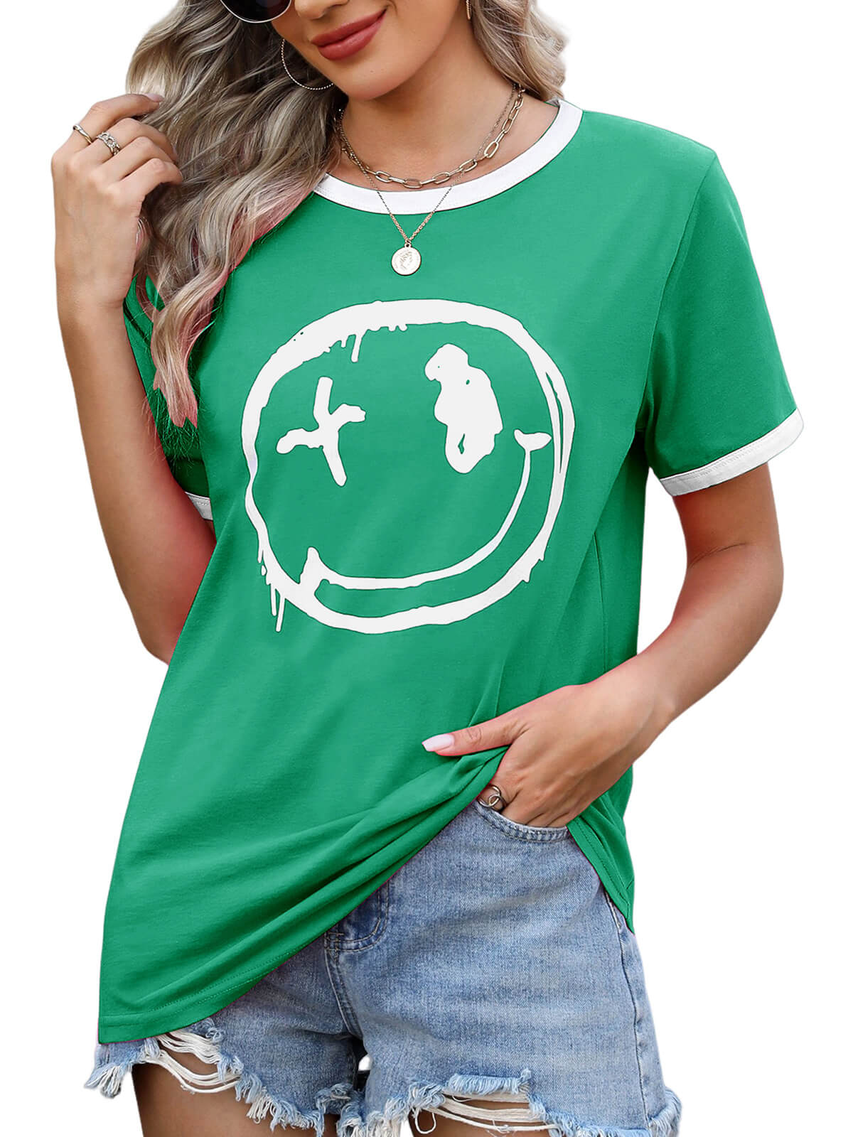 HEEKPEK Women’s Casual Printed Short Sleeve Tee