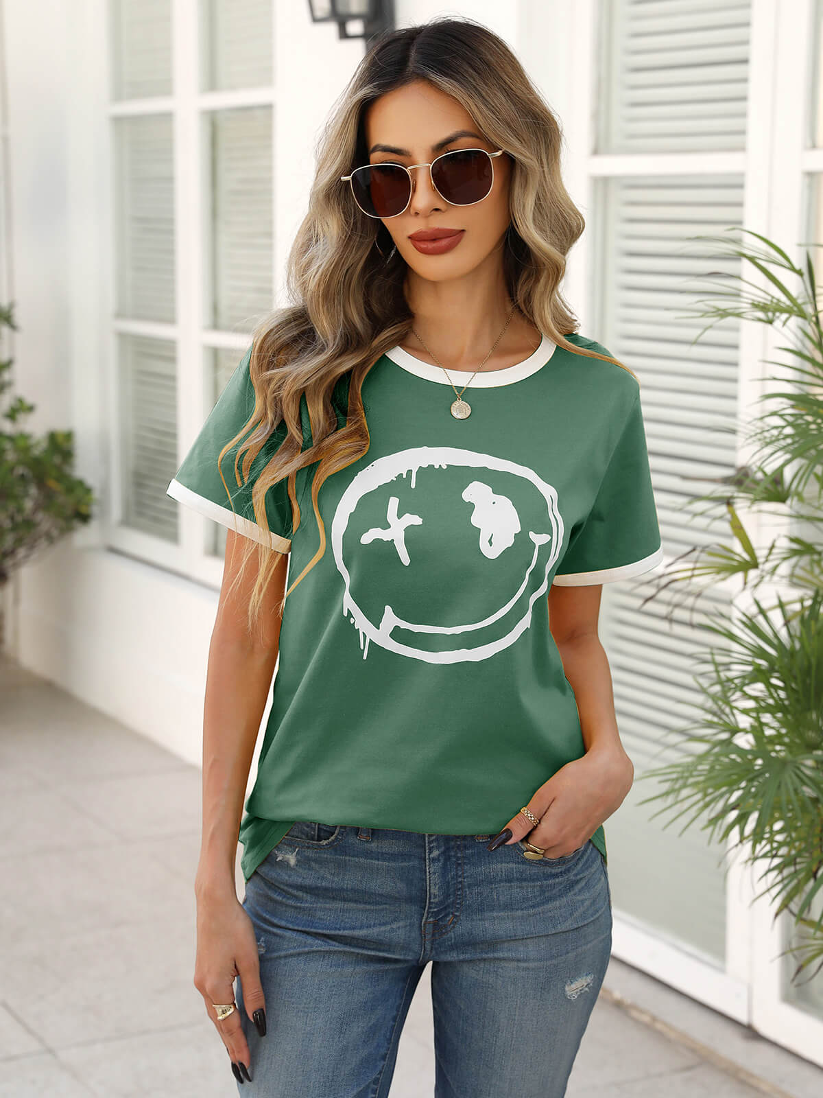 HEEKPEK Women’s Casual Printed Short Sleeve Tee