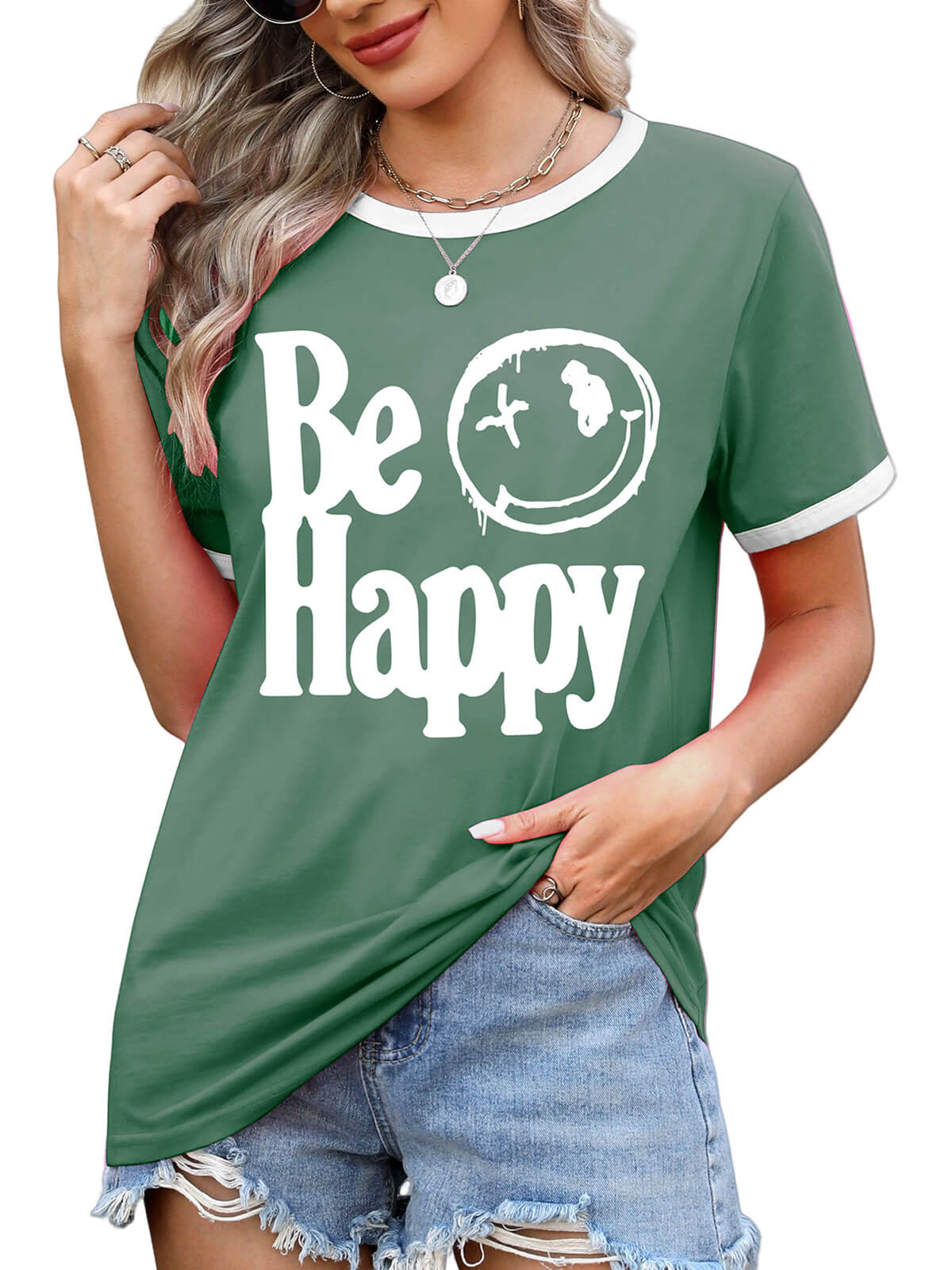 HEEKPEK Women’s Casual Printed Short Sleeve Tee