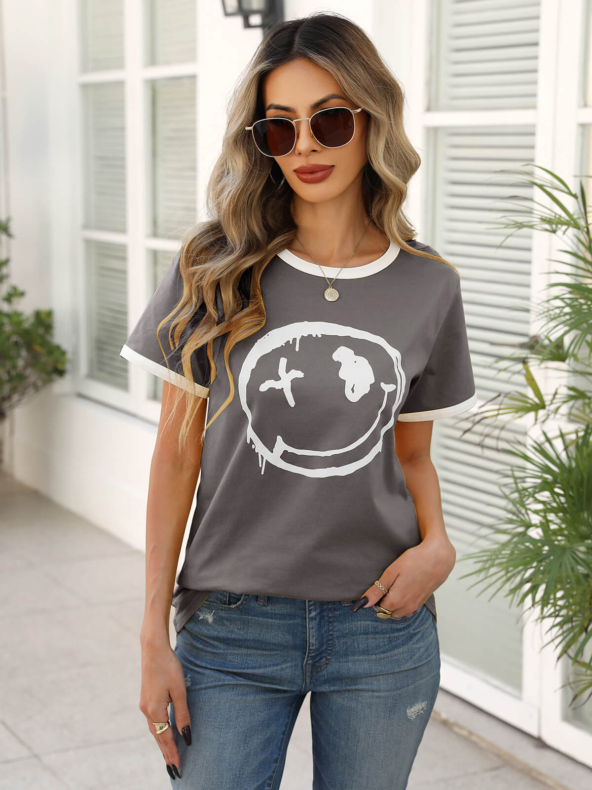 HEEKPEK Women’s Casual Printed Short Sleeve Tee