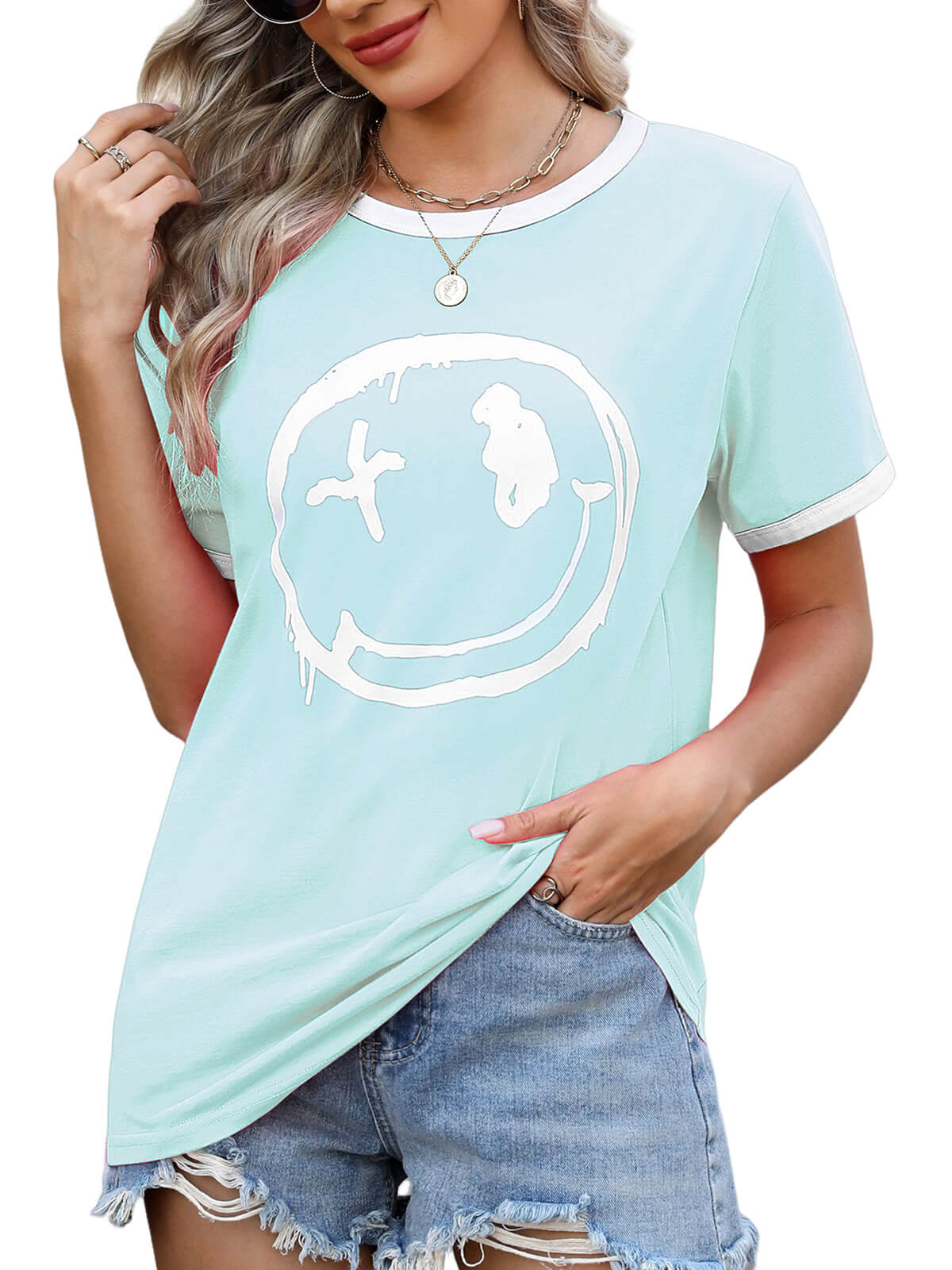 HEEKPEK Women’s Casual Printed Short Sleeve Tee