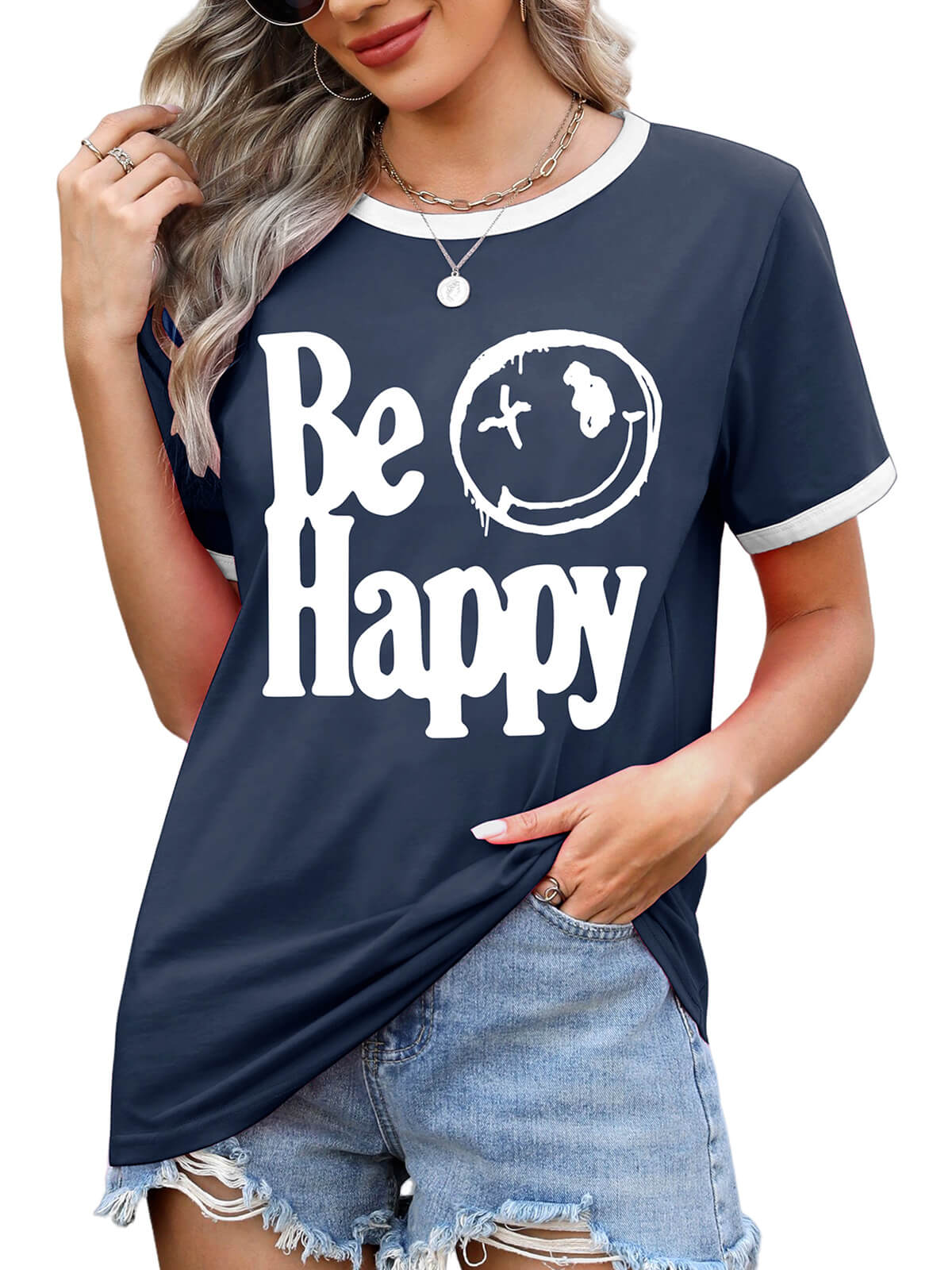 HEEKPEK Women’s Casual Printed Short Sleeve Tee