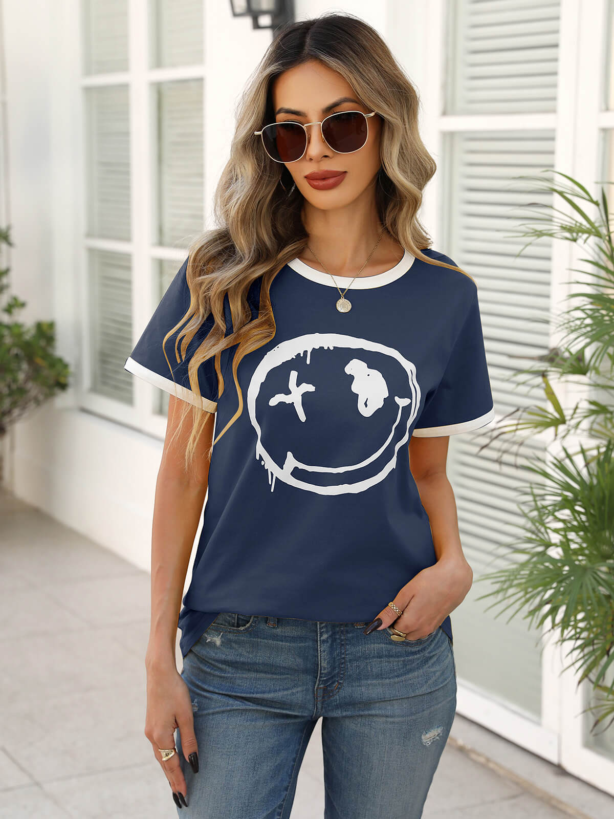HEEKPEK Women’s Casual Printed Short Sleeve Tee