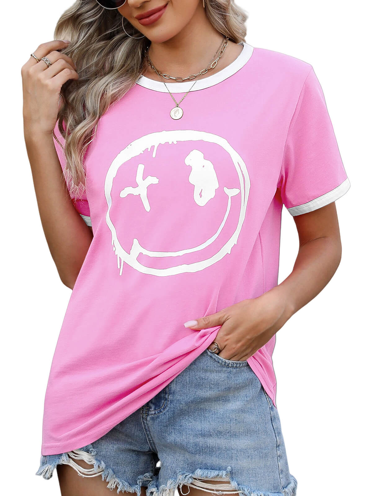 HEEKPEK Women’s Casual Printed Short Sleeve Tee