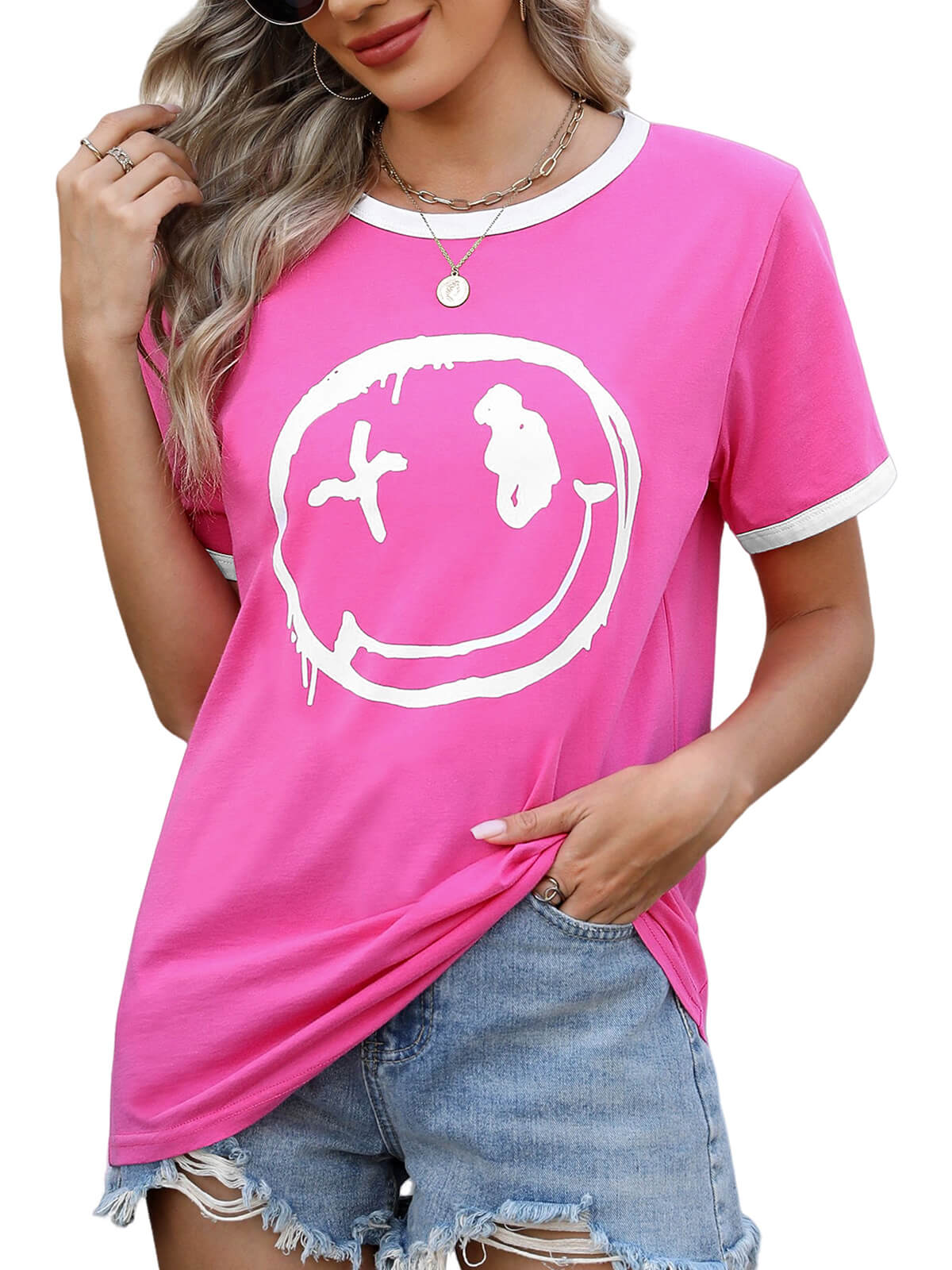 HEEKPEK Women’s Casual Printed Short Sleeve Tee