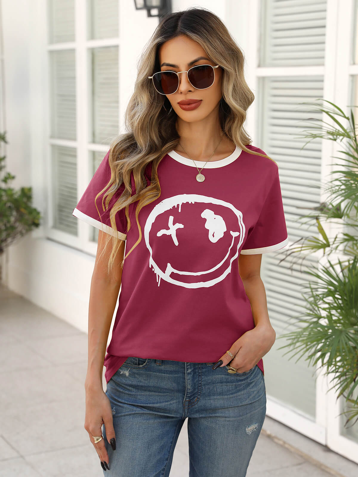 HEEKPEK Women’s Casual Printed Short Sleeve Tee