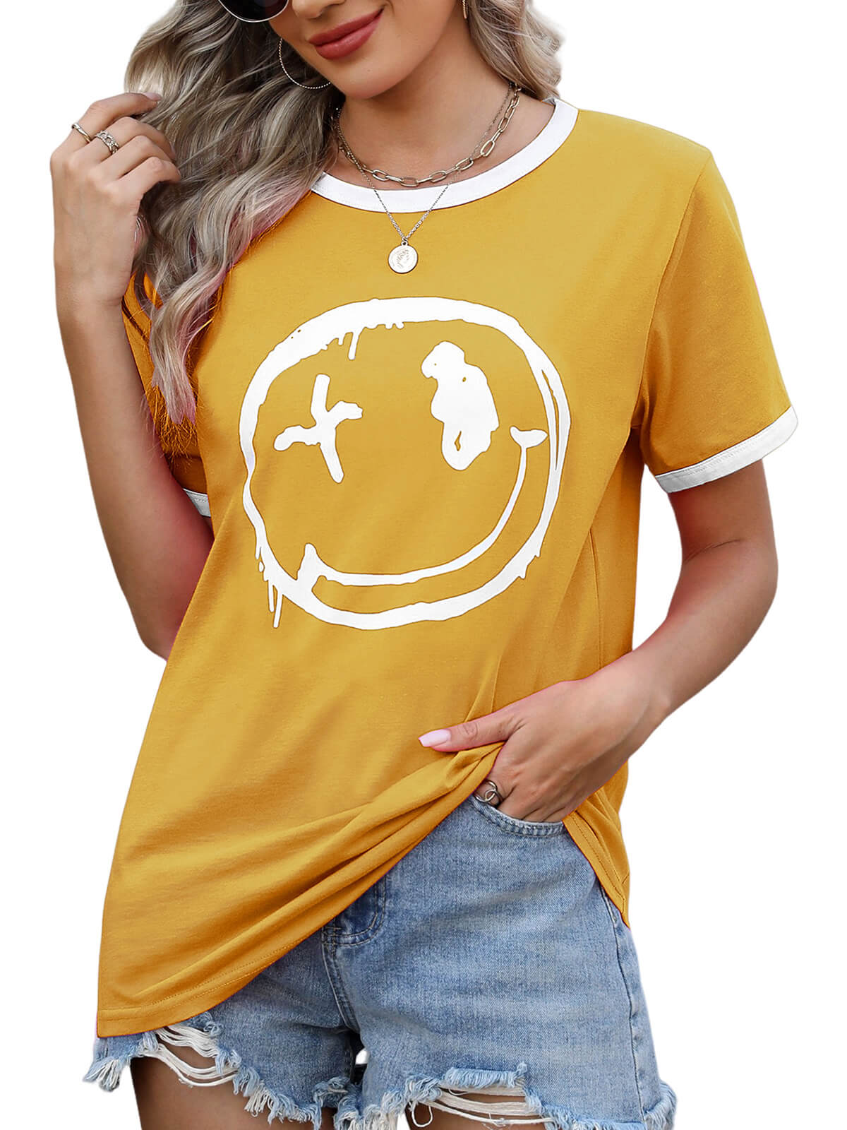 HEEKPEK Women’s Casual Printed Short Sleeve Tee