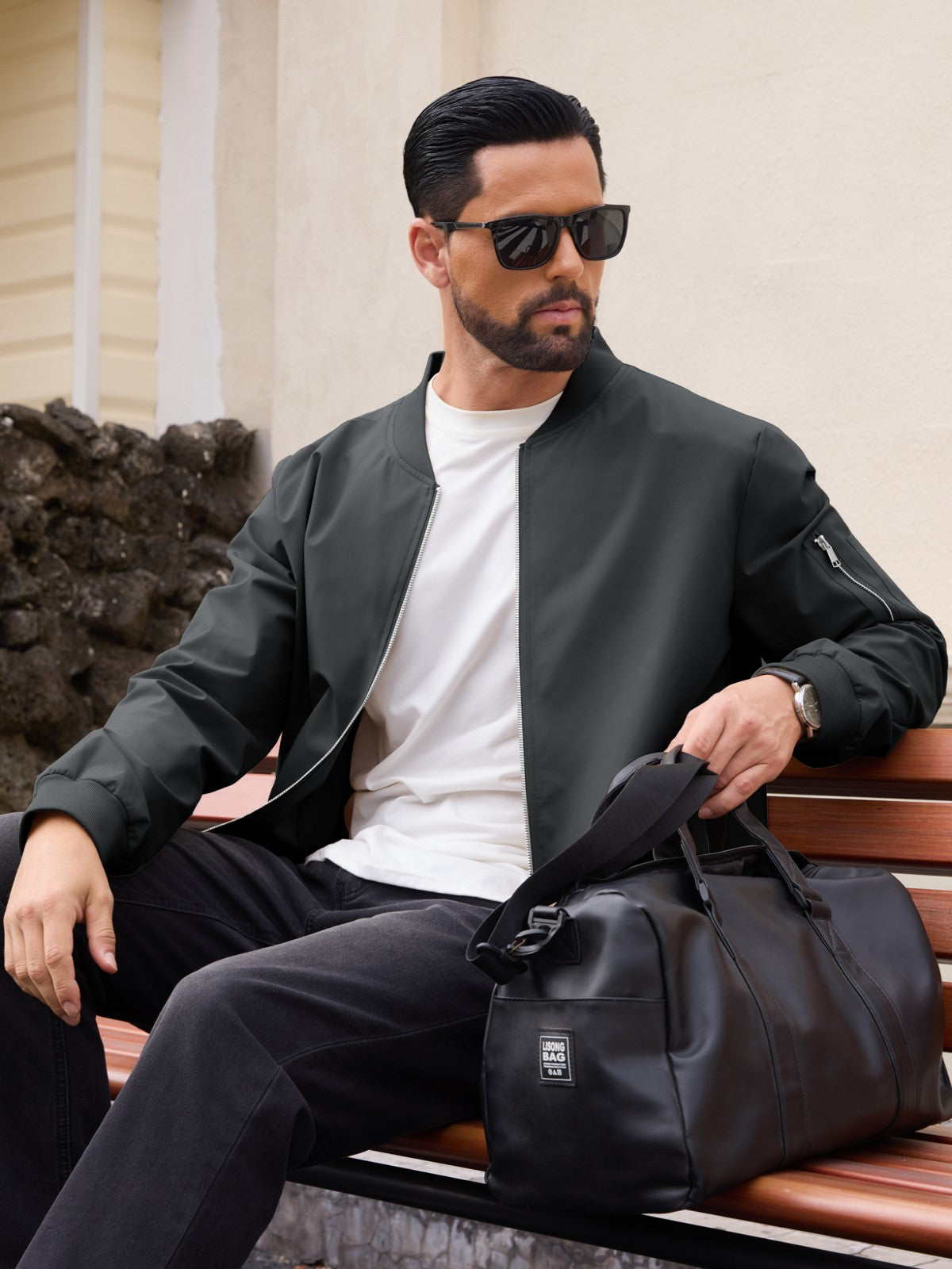 HEEKPEK Men's Lightweight Bomber Jacket