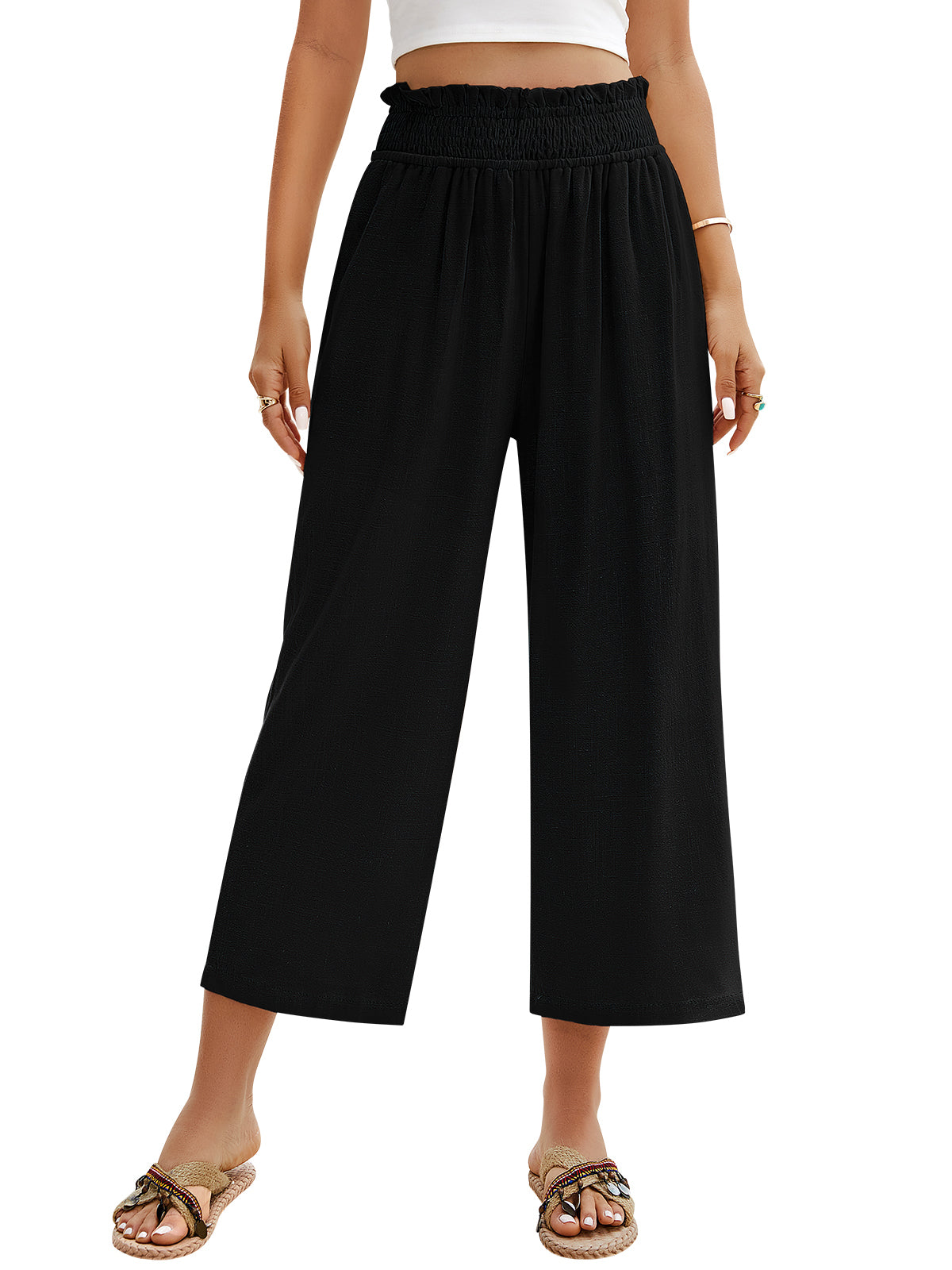 Pantalon en lin large pour femme