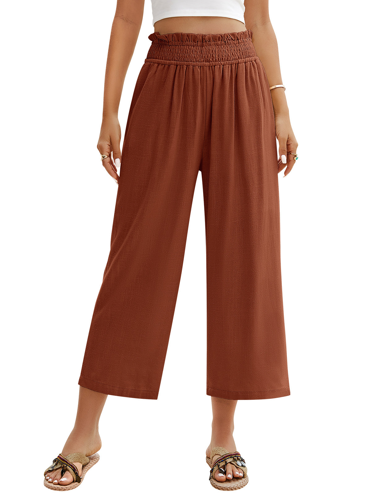 Pantalon en lin large pour femme