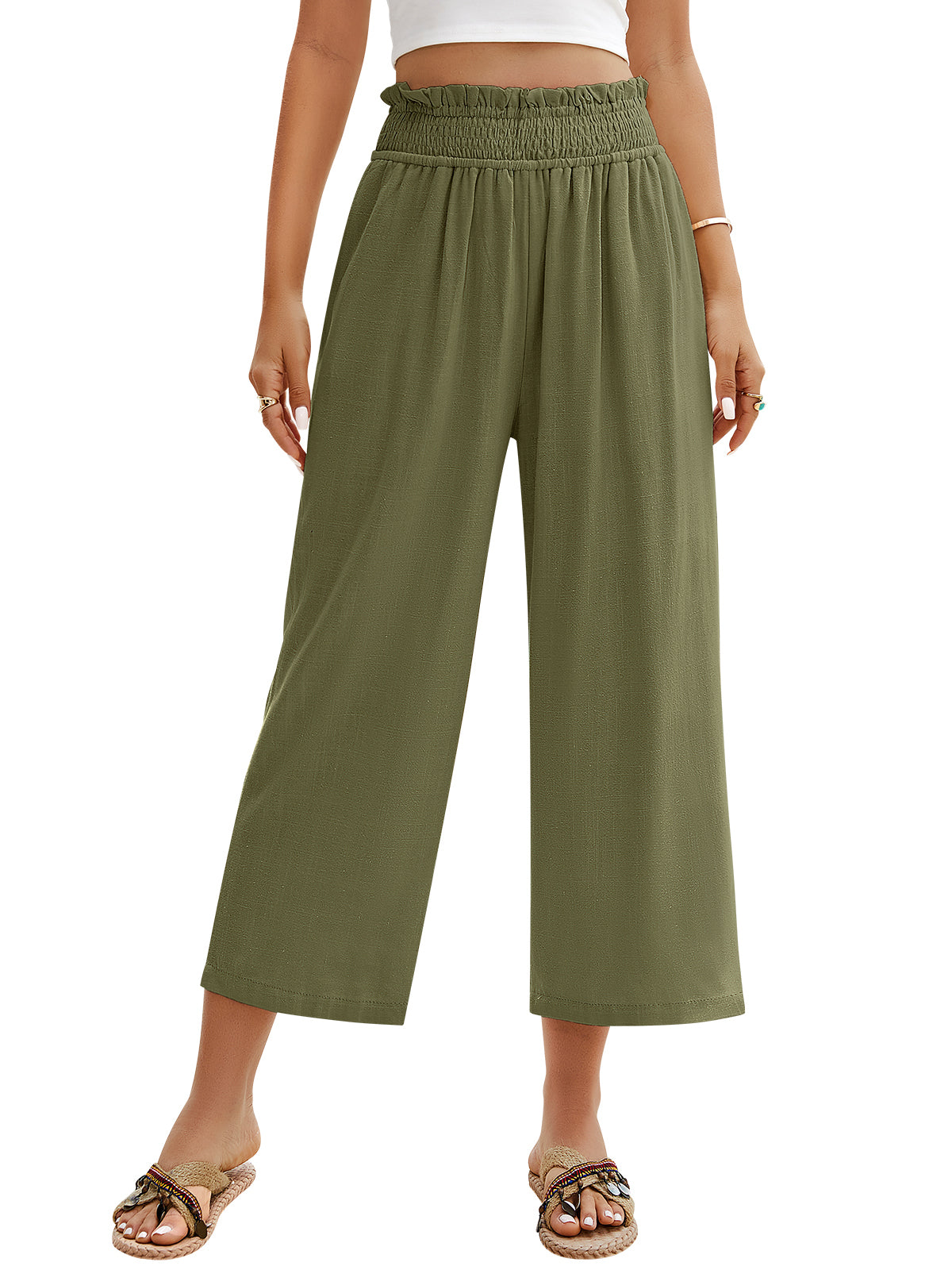 Pantalon en lin large pour femme